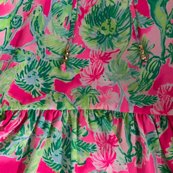 Lilly Pulitzer Women's Pink and Green Tensley Top - Picture 8 of 16